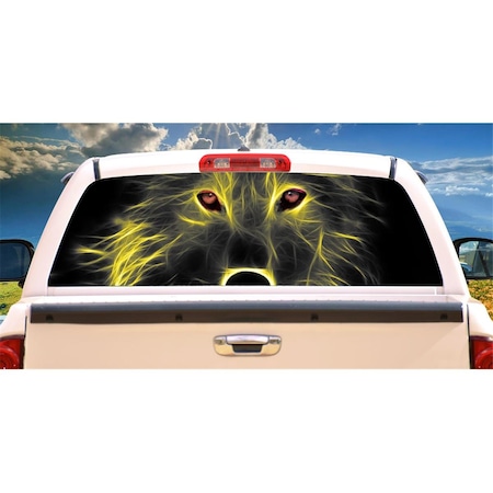 Entretenimiento Neon Wolf Rear Window Graphic Truck View Thru Vinyl Decal EN3253414